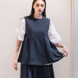 Sarasara vest　ネイビー　sai　日本製　ストレスフリー　体型カバー　ベスト　フリーサイズ　即納 8枚目の画像