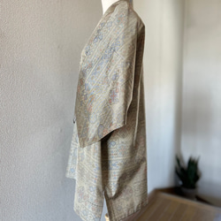 大島紬　作務衣　着物リメイク　素敵な貴方のお洒落上衣　現品限り　 5枚目の画像