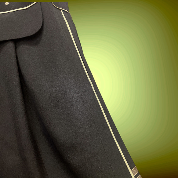 パイピング留袖ワイド 黒 留袖 ワイドパンツ 着物リメイク 結婚式 入学式 卒業式 フォーマル フリーサイズ A6402 17枚目の画像