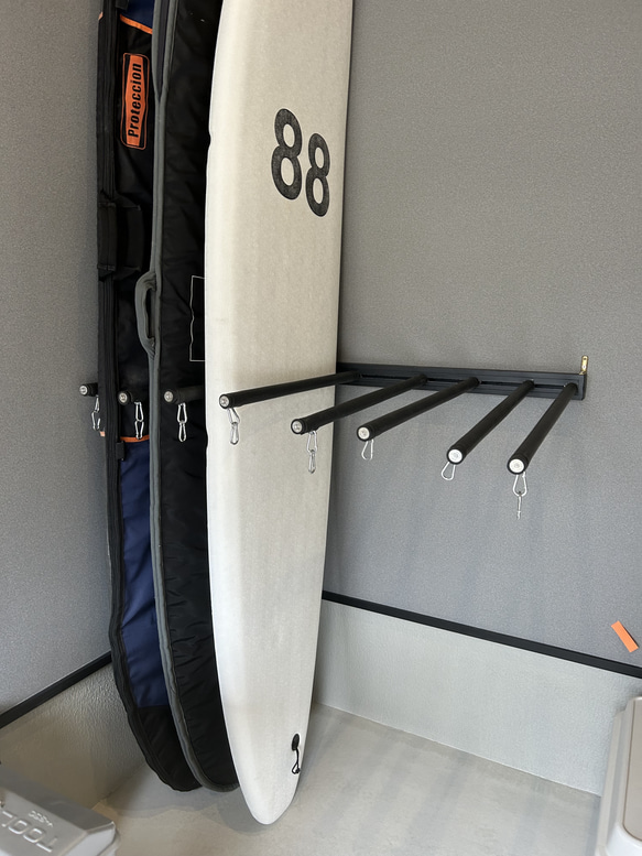 オリジナルサーフボード、スノボー、スキー板立てなど 