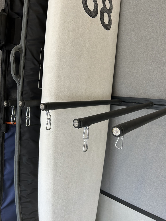 オリジナルサーフボード、スノボー、スキー板立てなど 