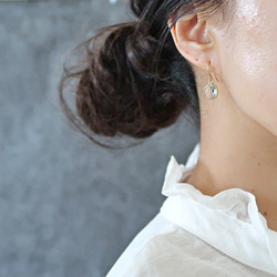 【2点set】14KGF/ CRYSTAL EARRINGS NECKLACE 3枚目の画像