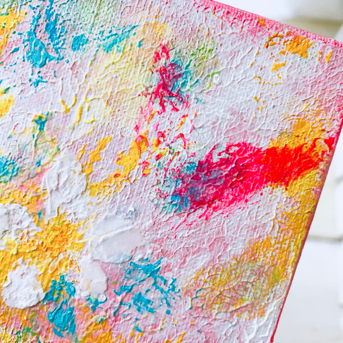 原画】抽象画 春の喜び 227×158mm（SMサイズ）キャンバス 送料無料