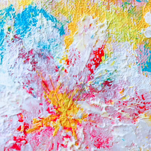 原画】抽象画 春の喜び 227×158mm（SMサイズ）キャンバス 送料無料