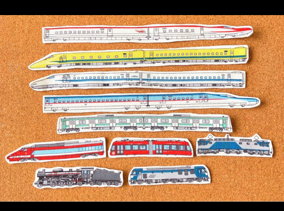❁︎アイロン加工なし❁︎ ロング　新幹線　電車　機関車　ワッペン　布ワッペン　ノンアイロン 1枚目の画像