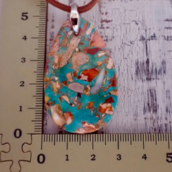 皇帝石 turquoise orange pendant -B 4枚目の画像