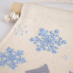 刺繍命名タペストリー《雪の結晶 / 大サイズ》命名書 名前旗 出産祝い こどもの日 端午の節句 五月人形 冬 11枚目の画像