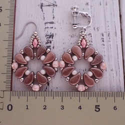 【新作】beads earrings ＊ Mat brown pink 7枚目の画像