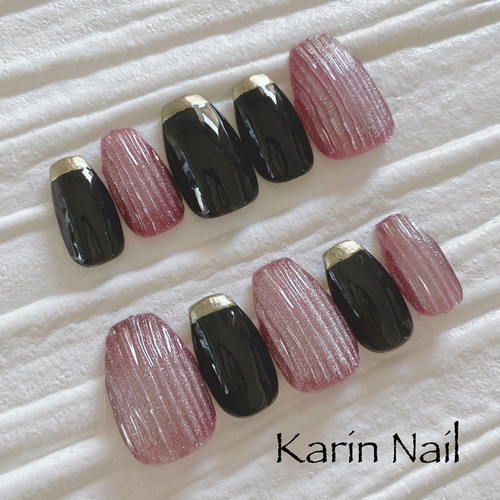 バカラネイル ニュアンスネイル 春ネイル ワンホン ミラー マグネット  