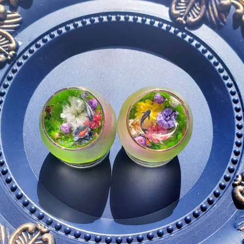 幻想の花手水・｡* レジン作品 水中レジン 立体・オブジェ 空と魔法の