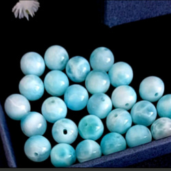 【資材】グレード ラリマー９ 粒。Blue ◆大特価出品  ◆５.8 mm珠 1枚目の画像