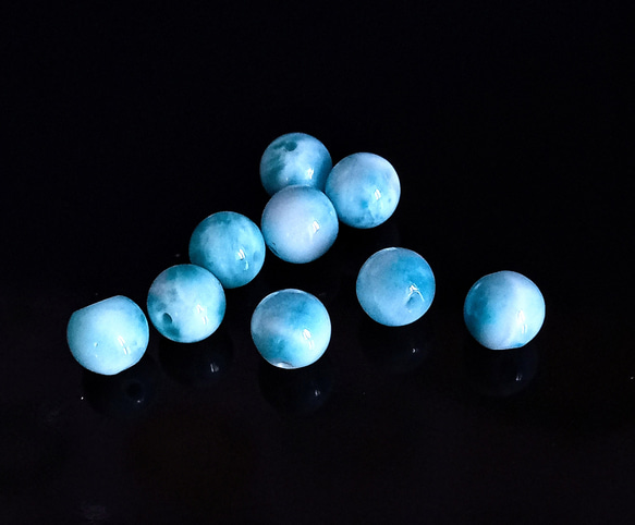 【資材】グレード ラリマー９ 粒。Blue ◆大特価出品  ◆５.8 mm珠 2枚目の画像