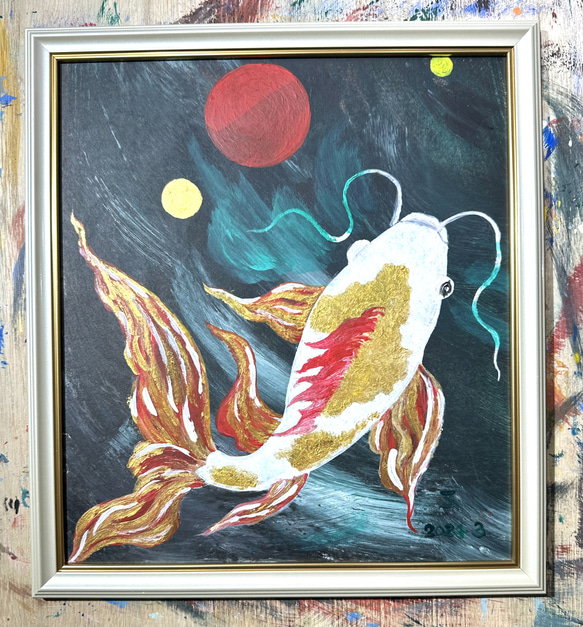絵画】ネイチャーアート「錦鯉」原画