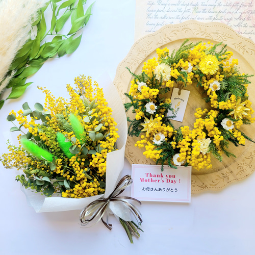 リース ミモザ 母の日ギフト