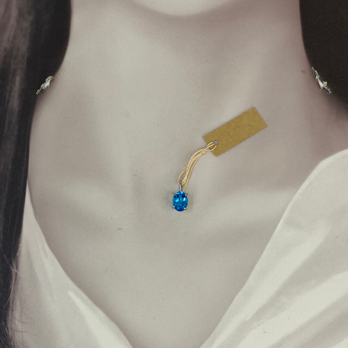 pt900 プラチナ 天然ブルートパーズ（ロンドンブルー）ペンダント  