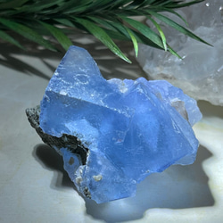 中国　湖南省産✿* ブルー　フローライト　蛍石　ラフストーン　クラスター　原石 1枚目の画像