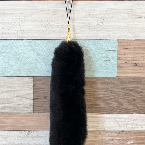 黒猫しっぽ しっぽストラップ しっぽキーホルダー アニマルボア