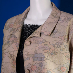 着物リメイク　ロングワンピース＆ロングコート(絹着物地）大島紬 長袖 10枚目の画像