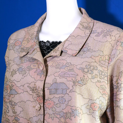 着物リメイク　ロングワンピース＆ロングコート(絹着物地）大島紬 長袖 6枚目の画像