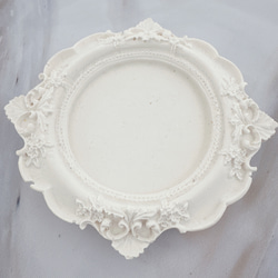 アンティークトレイ/アクセサリー・ホワイト、・白・シャビーシック・撮影小物・イベント什器・母の日・プレゼント 4枚目の画像