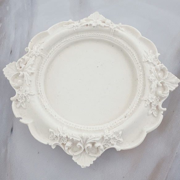 アンティークトレイ/アクセサリー・ホワイト、・白・シャビーシック・撮影小物・イベント什器・母の日・プレゼント 4枚目の画像