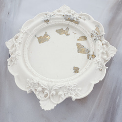 アンティークトレイ/アクセサリー・ホワイト、・白・シャビーシック・撮影小物・イベント什器・母の日・プレゼント 3枚目の画像