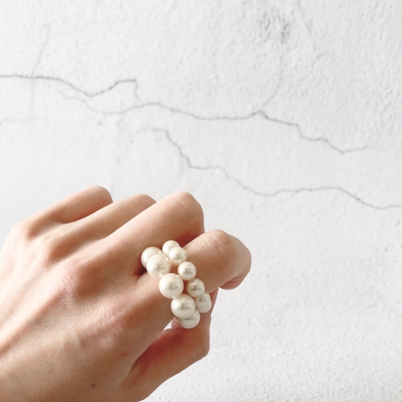 Big Pearl Rings / 2 Piece Set 5枚目の画像