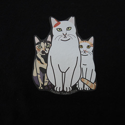 new猫半袖Tシャツ黒/とうこ先生 2枚目の画像