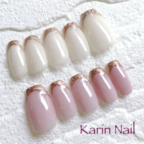 シンプルネイル オフィス ホワイト 白 ニュアンスネイル フレンチ  