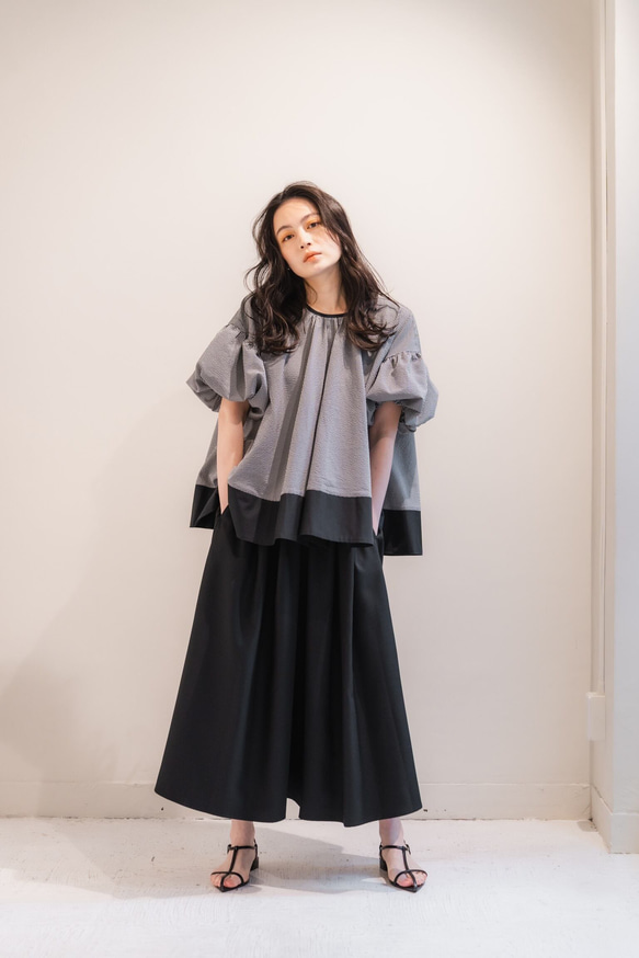 Sarasara skirt　ブラック　sai　日本製　ストレスフリー　体型カバー　スカート　フリーサイズ　即納 15枚目の画像