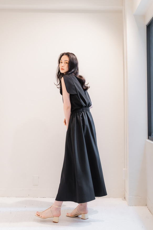 Sarasara skirt　ブラック　sai　日本製　ストレスフリー　体型カバー　スカート　フリーサイズ　即納 12枚目の画像