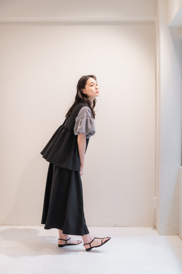 Sarasara skirt　ブラック　sai　日本製　ストレスフリー　体型カバー　スカート　フリーサイズ　即納 16枚目の画像