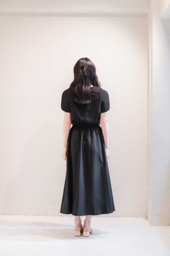 Sarasara skirt　ブラック　sai　日本製　ストレスフリー　体型カバー　スカート　フリーサイズ　即納 4枚目の画像