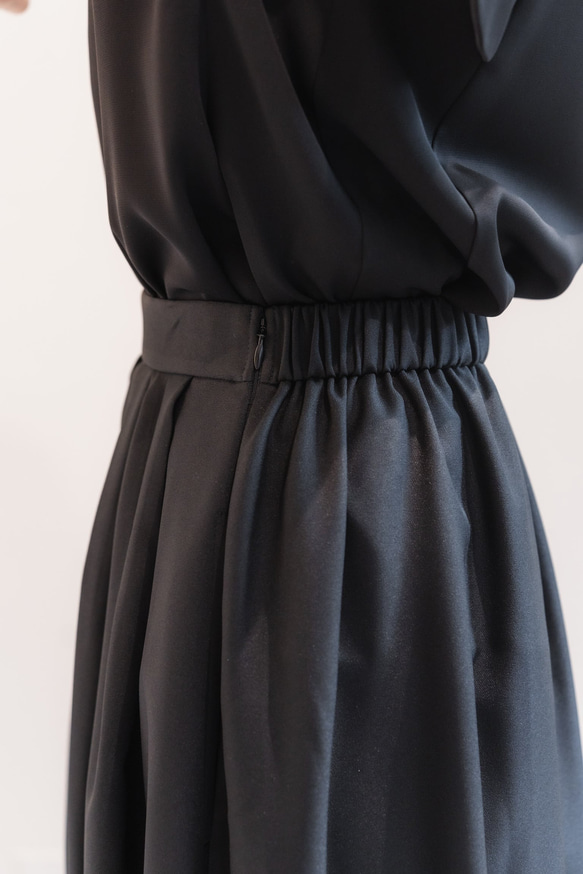 Sarasara skirt　ブラック　sai　日本製　ストレスフリー　体型カバー　スカート　フリーサイズ　即納 6枚目の画像