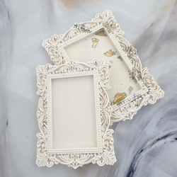 額縁アンティークトレイ・大/アクセサリー、ホワイト、白、シャビーシック・大人可愛い・撮影小物・イベント什器・店舗什器 2枚目の画像