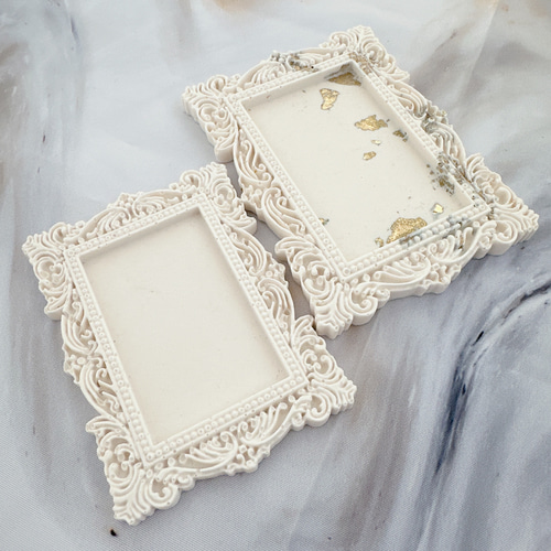 額縁アンティークトレイ・大/アクセサリー、ホワイト、白、シャビー