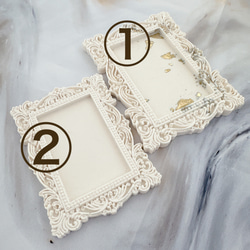 額縁アンティークトレイ・大/アクセサリー、ホワイト、白、シャビーシック・大人可愛い・撮影小物・イベント什器・店舗什器 4枚目の画像