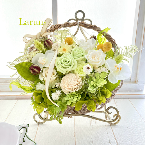 母の日リース 「vert-jauneベールジョーヌ」ドライ&ナチュラルな