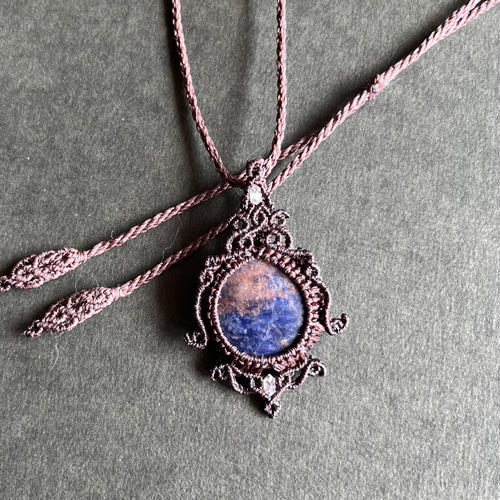 作家の秘蔵っ子♪美麗トパーズの天然石マクラメ編みネックレス♪♪♪ 作家の秘蔵っ子♪美麗トパーズの天然石マクラメ編みネックレス