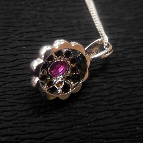 天然石 SILVER925 ピンクサファイアネックレス(ペンダント) 240101204  