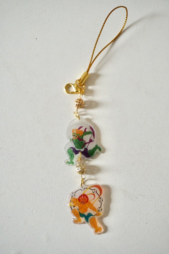 風神雷神 ストラップ キーホルダー（クリア） 携帯ストラップ id-link