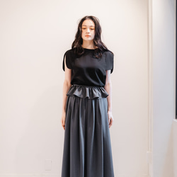 Sarasara skirt　グレー　sai　日本製　ストレスフリー　体型カバー　スカート　フリーサイズ　即納 2枚目の画像