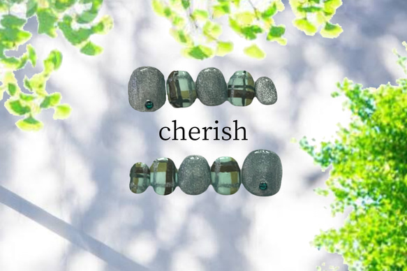 20.緑ネイル シンプルネイル チェックネイル マグネットネイル 1枚目の画像