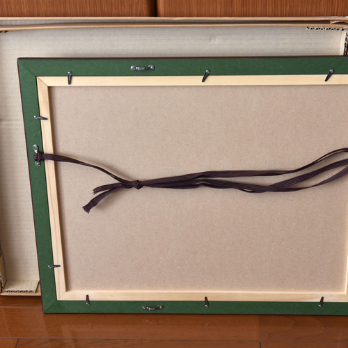 花吹雪】不透明水彩原画 F5サイズ 一点物 額付き 豪華プレゼント付き