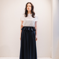 Sarasara skirt　ネイビー　sai　日本製　ストレスフリー　体型カバー　スカート　フリーサイズ　即納 2枚目の画像