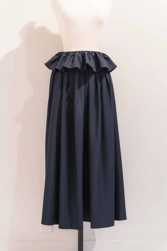 Sarasara skirt　ネイビー　sai　日本製　ストレスフリー　体型カバー　スカート　フリーサイズ　即納 18枚目の画像