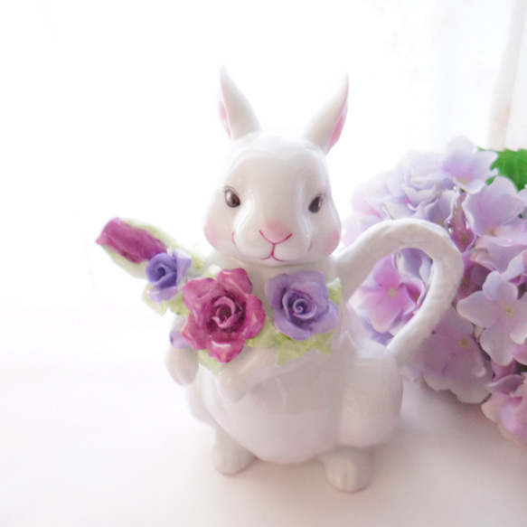 世界に一つだけうさぎさんのティーポット〜紫陽花パープルver〜 ポット