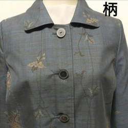 着物リメイク　コート　リバーシブル　花柄　2WAY 大人かわいい　アンティーク　正絹　大島紬 3枚目の画像