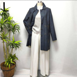 着物リメイク　コート　リバーシブル　花柄　2WAY 大人かわいい　アンティーク　正絹　大島紬 1枚目の画像