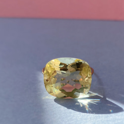 Prana candy gem ✴︎大粒レモンクォーツ✴︎宝石ルースのk14gfリング 3枚目の画像